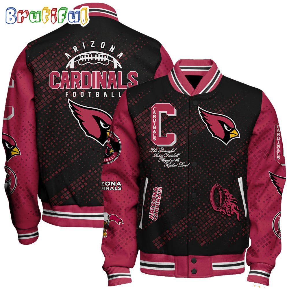 NFL Arizona Cardinals Baseball Jacket Print Logo Team Football Jacket