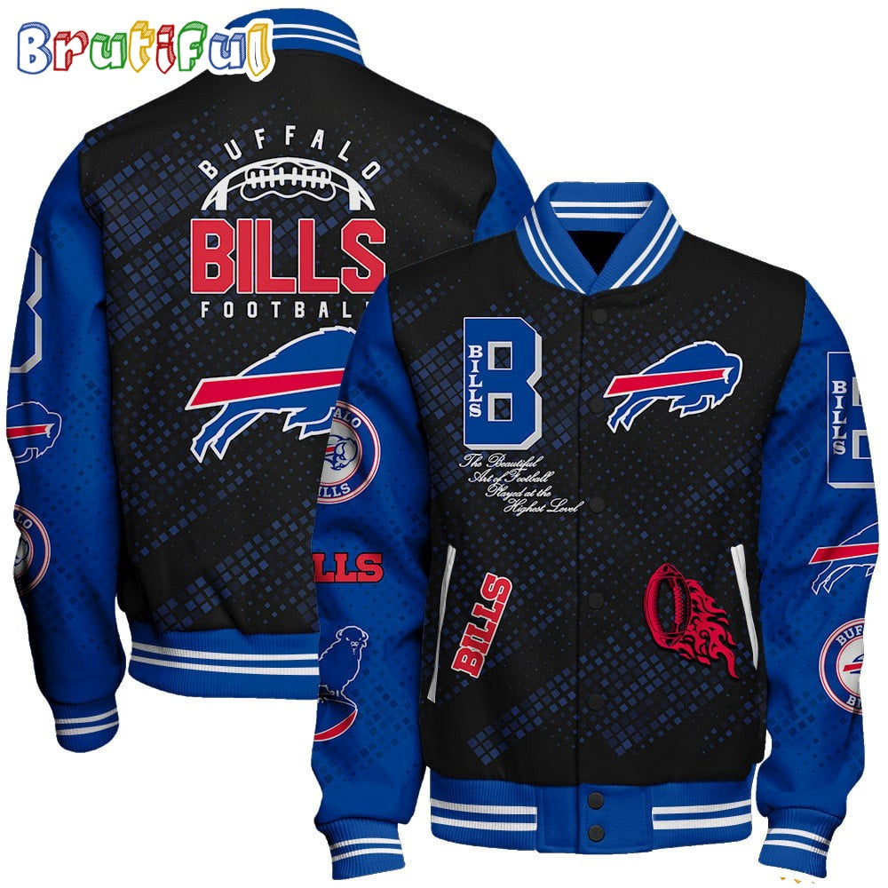 NFL Buffalo Bills Baseball Jacket Print Logo Team Football Jacket