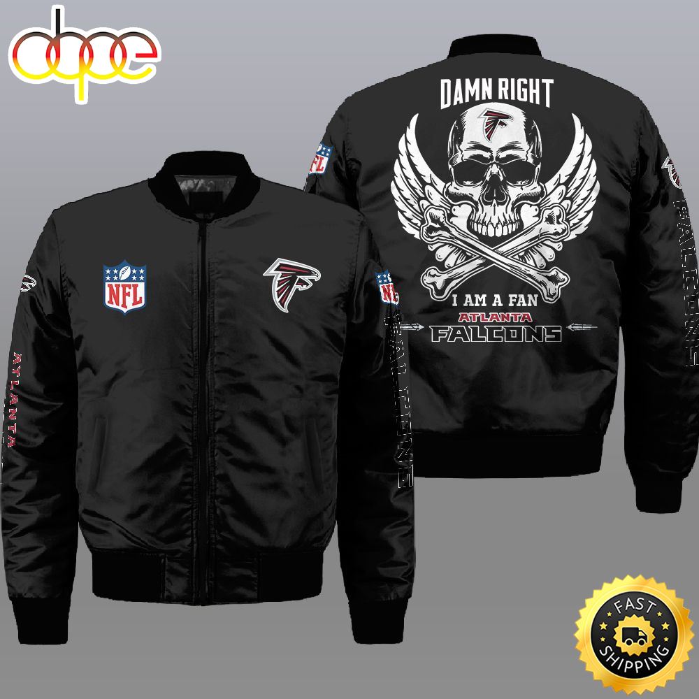 Nfl Atlanta Falcons Wings Skull 3D Bomber Jacket