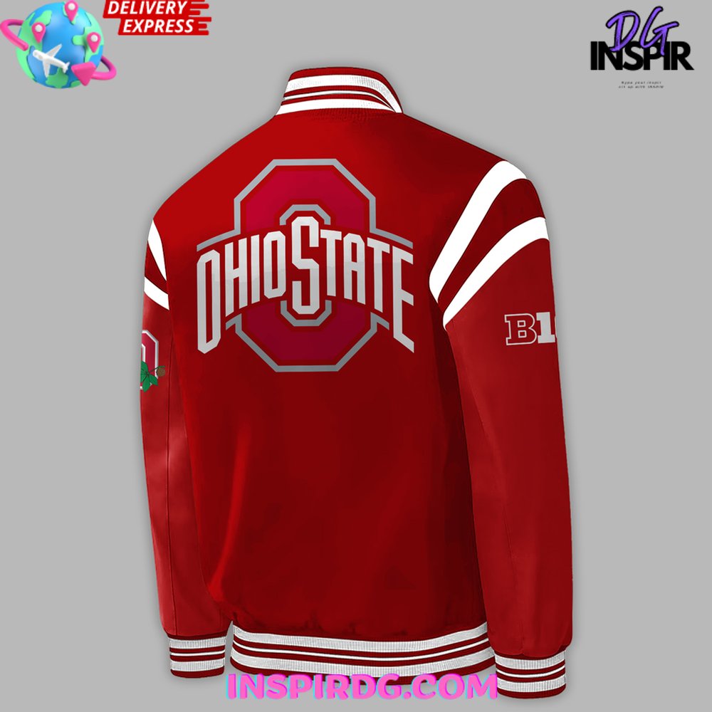 Ohio State Football Throwback Helmet Baseball Jacket