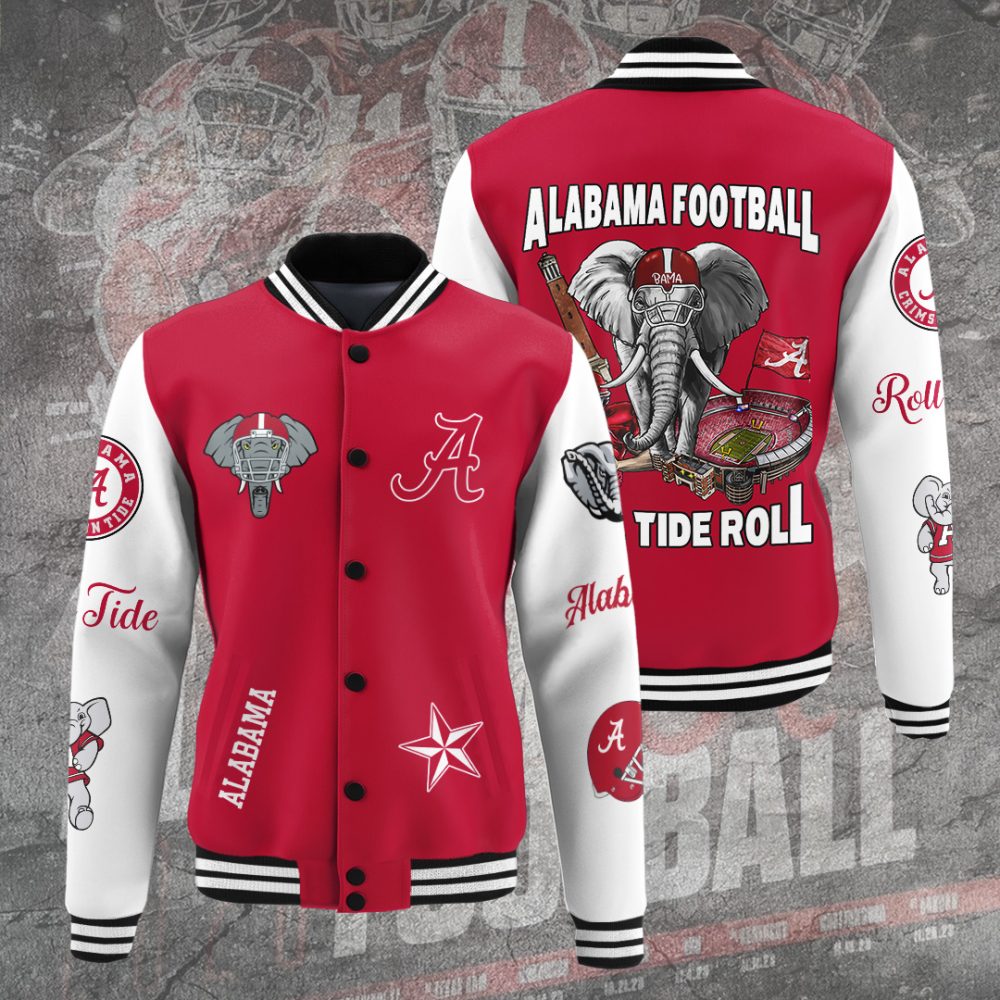 Alabama Football Varsity Jacket - Roll Tide Spirit Wear For Fans