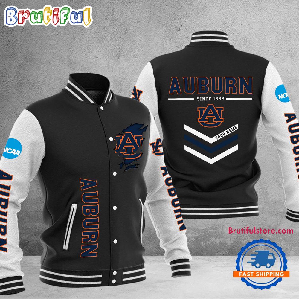 NCAA Auburn Tigers Personalized Sporty Varsity Baseball Jacket
