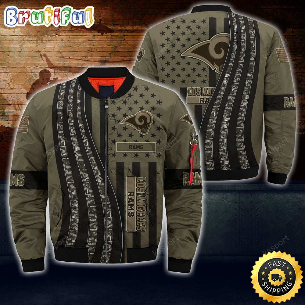 NFL Los Angeles Rams Bomber Jacket Camo For Fans