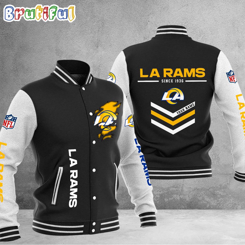 NFL Los Angeles Rams Football Team Personalized Varsity Baseball Jacket