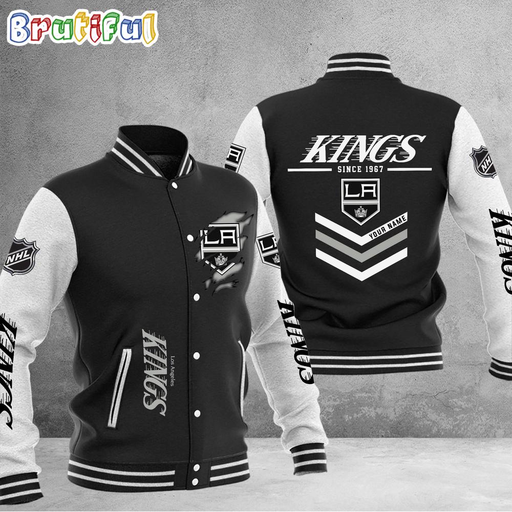 NHL Los Angeles Kings Hockey Team Personalized Varsity Baseball Jacket