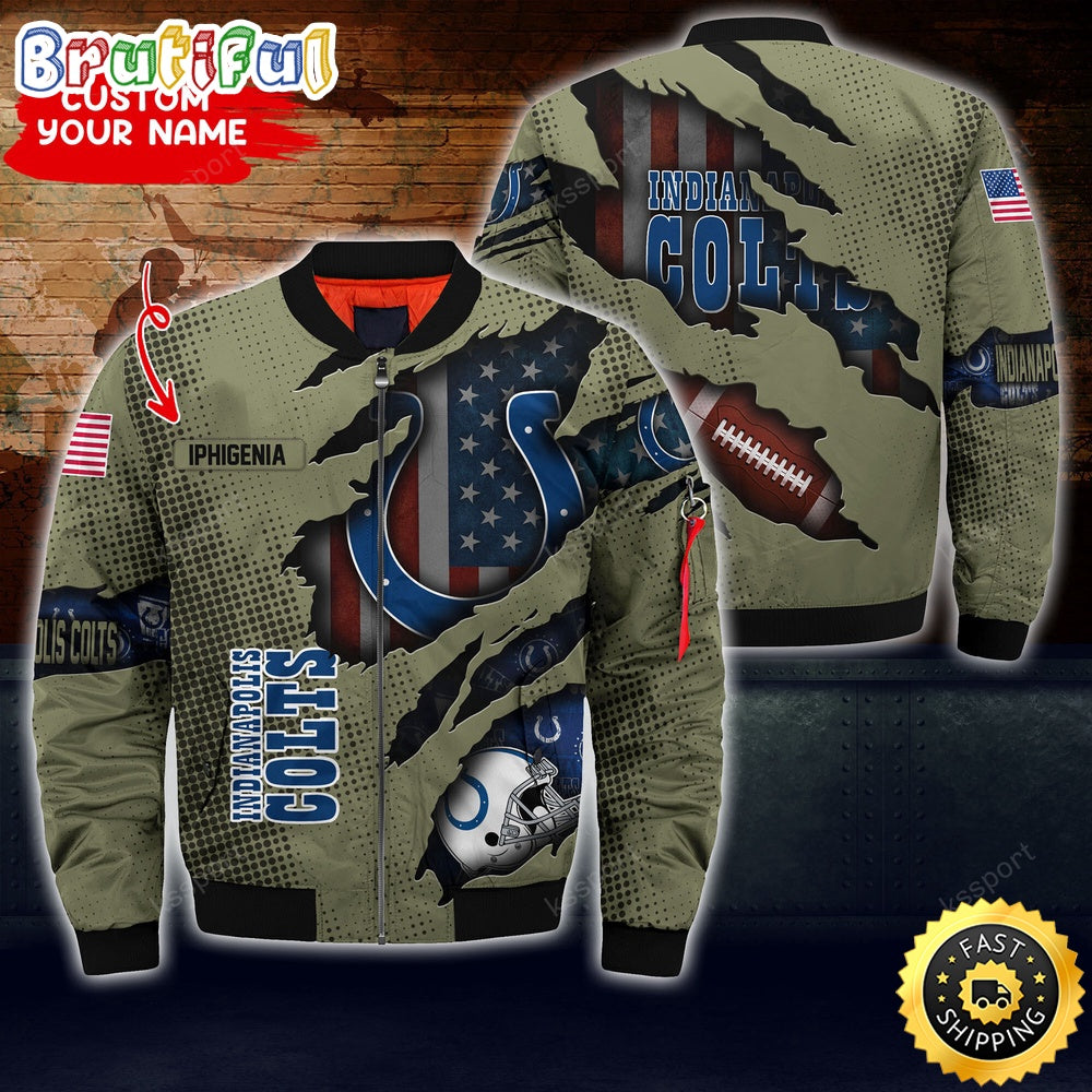 Personalized NFL Indianapolis Colts Bomber Jacket Iconic Bomber Look